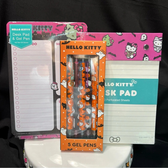 Sanrio Hello Kitty Pink Halloween 3 Piece Stationary -Frankenstien & Mummy Theme - Picture 2 of 14